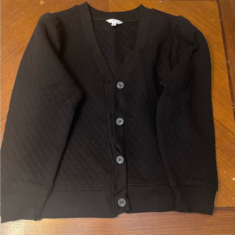 Black Quilted Style Cardigan